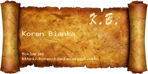Koren Bianka névjegykártya